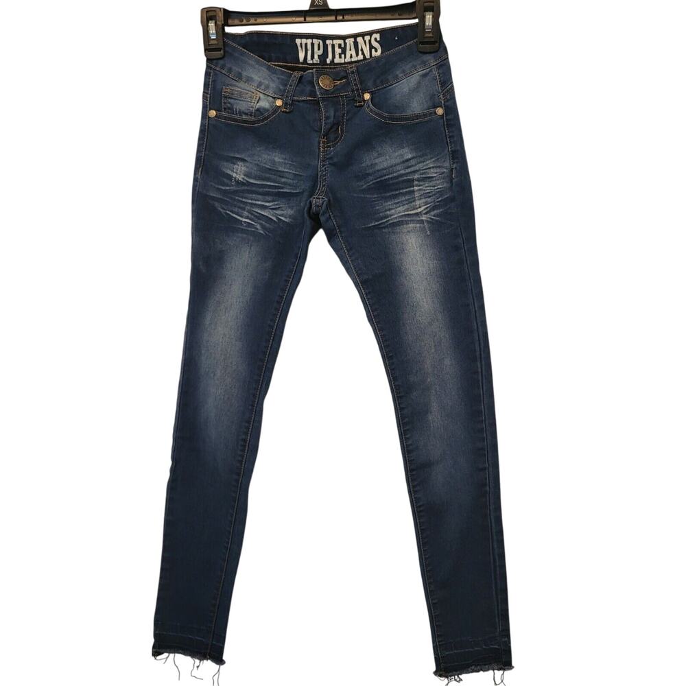VIP Jeans Mid Rise Skinny Stretch Medium Wash Blue Denim Size 0/24